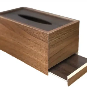 جعبه دستمال کشویی چوبی رایکا